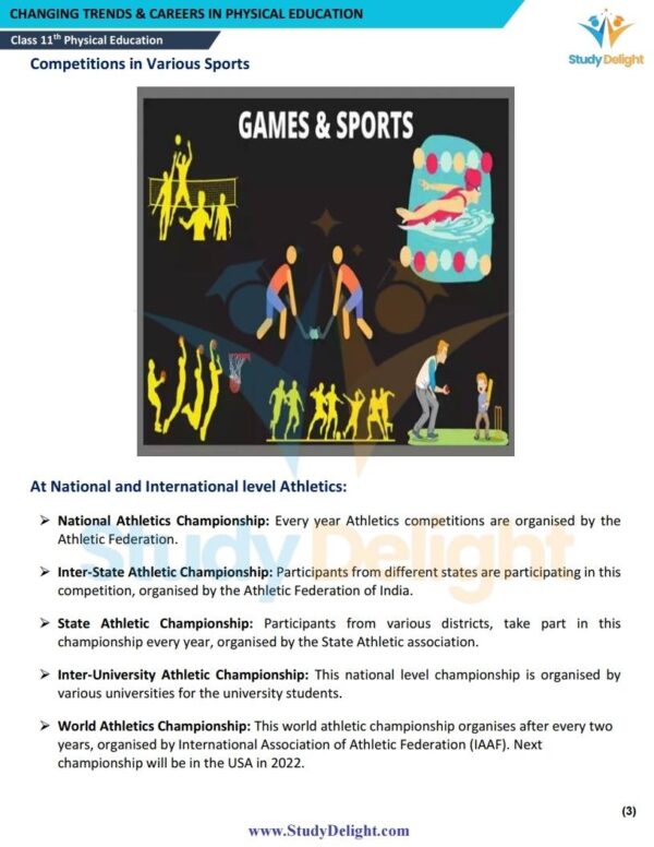 Class 11 Physical Education Short Notes 2025-2026 | Digital eBook (PDF)