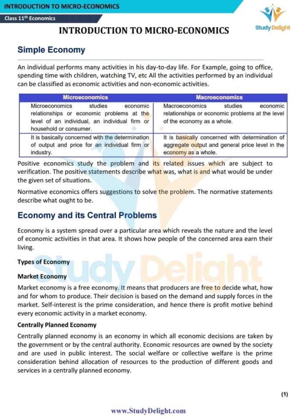 Class 11 Economics: Statistics for Economics Short Notes 2025-2026 | Digital eBook (PDF)