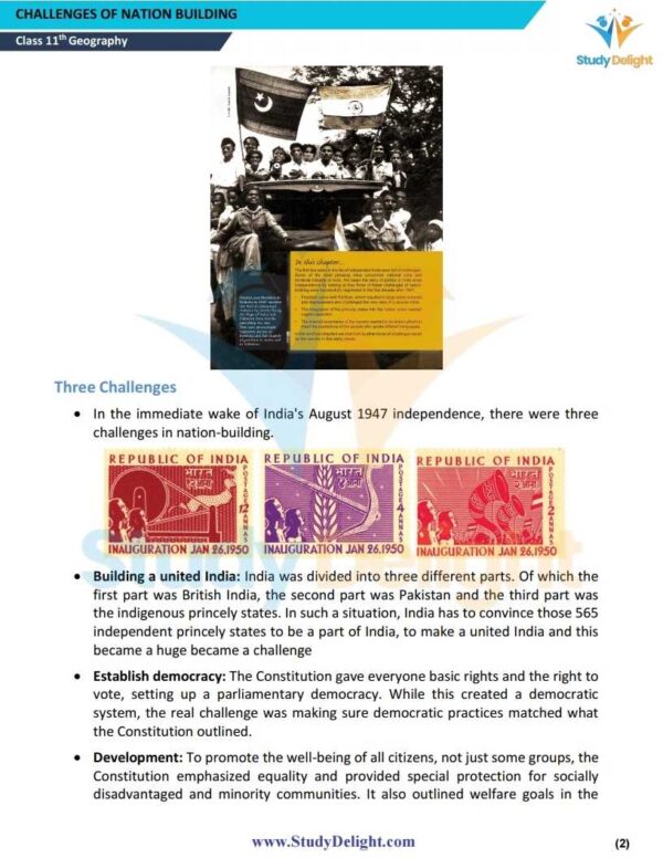 Class 12 Political Science: Politics in India Since Independence Short Notes 2025-2026 | Digital eBook (PDF)