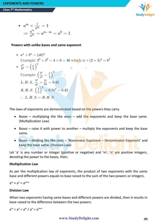 Class 7 Math Short Notes 2025-2026 | Digital eBook (PDF)