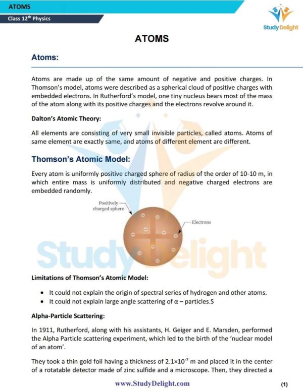 Class 12 Physics Short Notes 2025-2026 | Digital eBook (PDF)