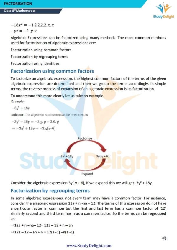 Class 8 Math Short Notes 2025-2026 | Digital eBook (PDF)