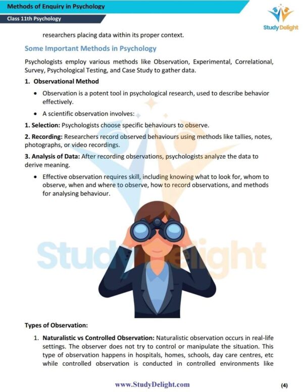 Class 11 Psychology Short Notes 2025-2026 | Digital eBook (PDF)
