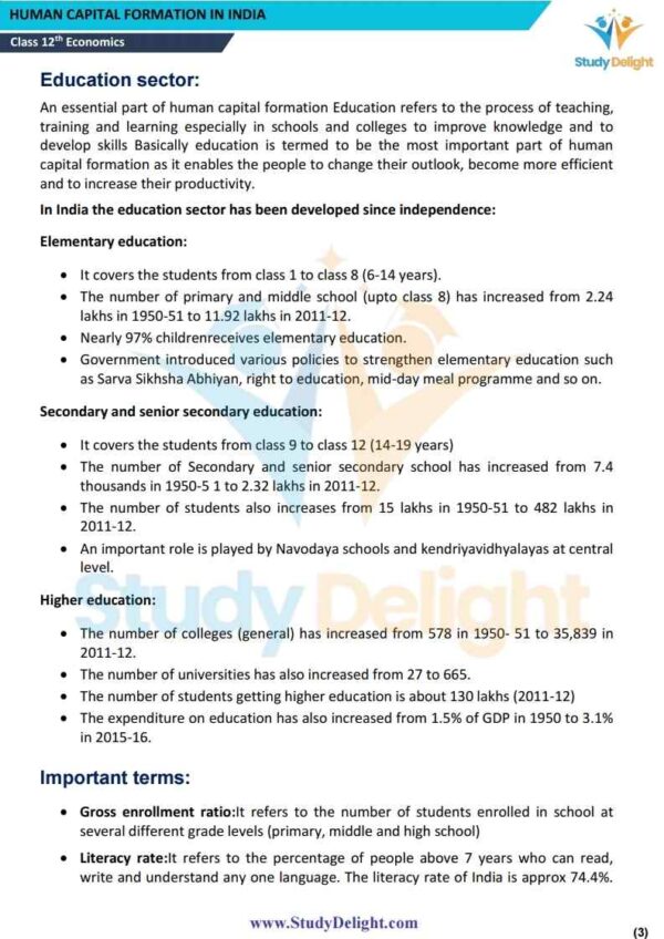 Class 12 Economics Short Notes 2025-2026 | Digital eBook (PDF)