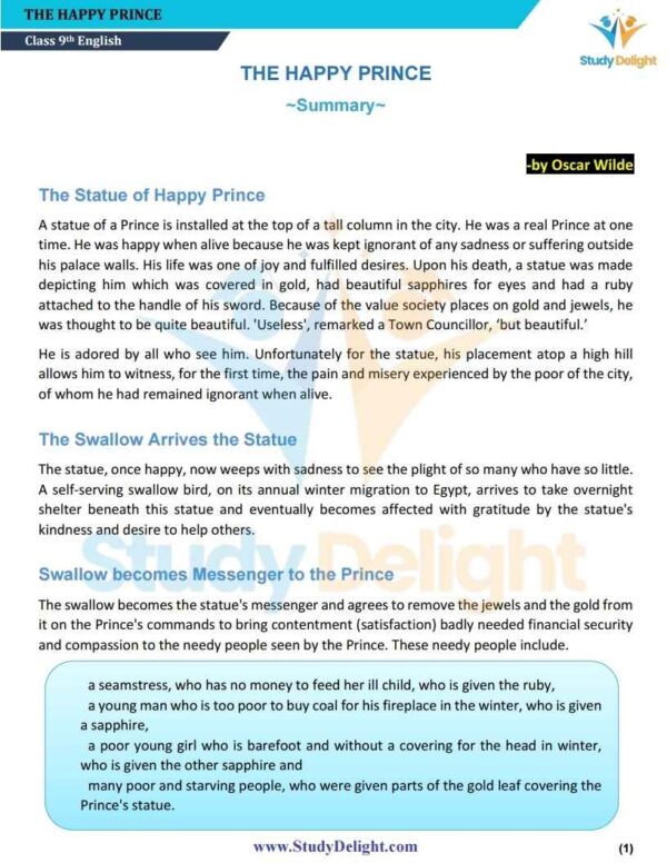 Class 9 English (Moments) Short Notes 2025-2026 | Digital eBook (PDF)