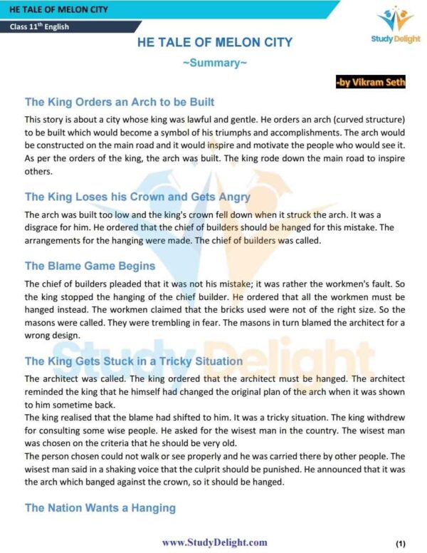 Class 11 English (Snapshots) Short Notes 2025-2026 | Digital eBook (PDF)