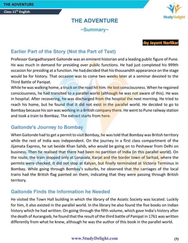 Class 11 English (Hornbill) Short Notes 2025-2026 | Digital eBook (PDF)