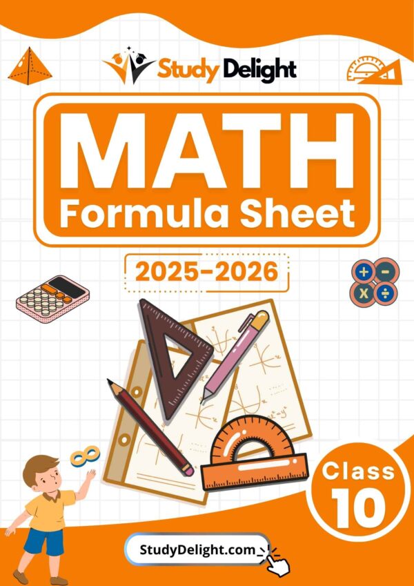 Class 10 Math Formula Sheet 2025-2026 | Digital eBook (PDF)
