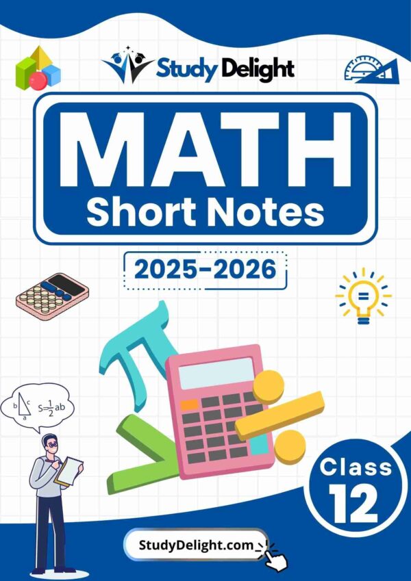 Class 12 Math Short Notes 2025-2026 | Digital eBook (PDF)