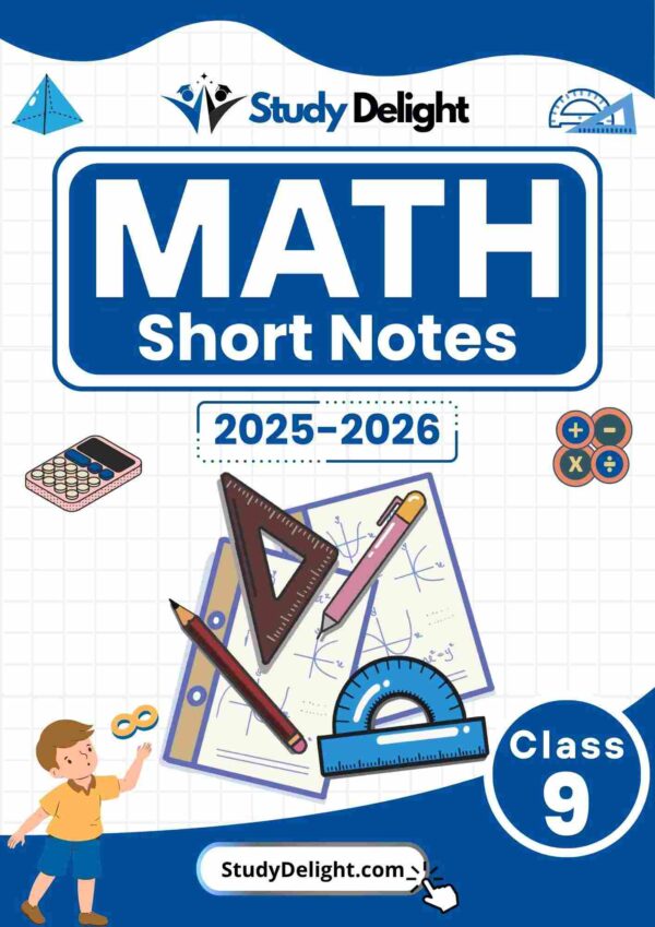 Class 9 Math Short Notes 2025-2026 | Digital eBook (PDF)